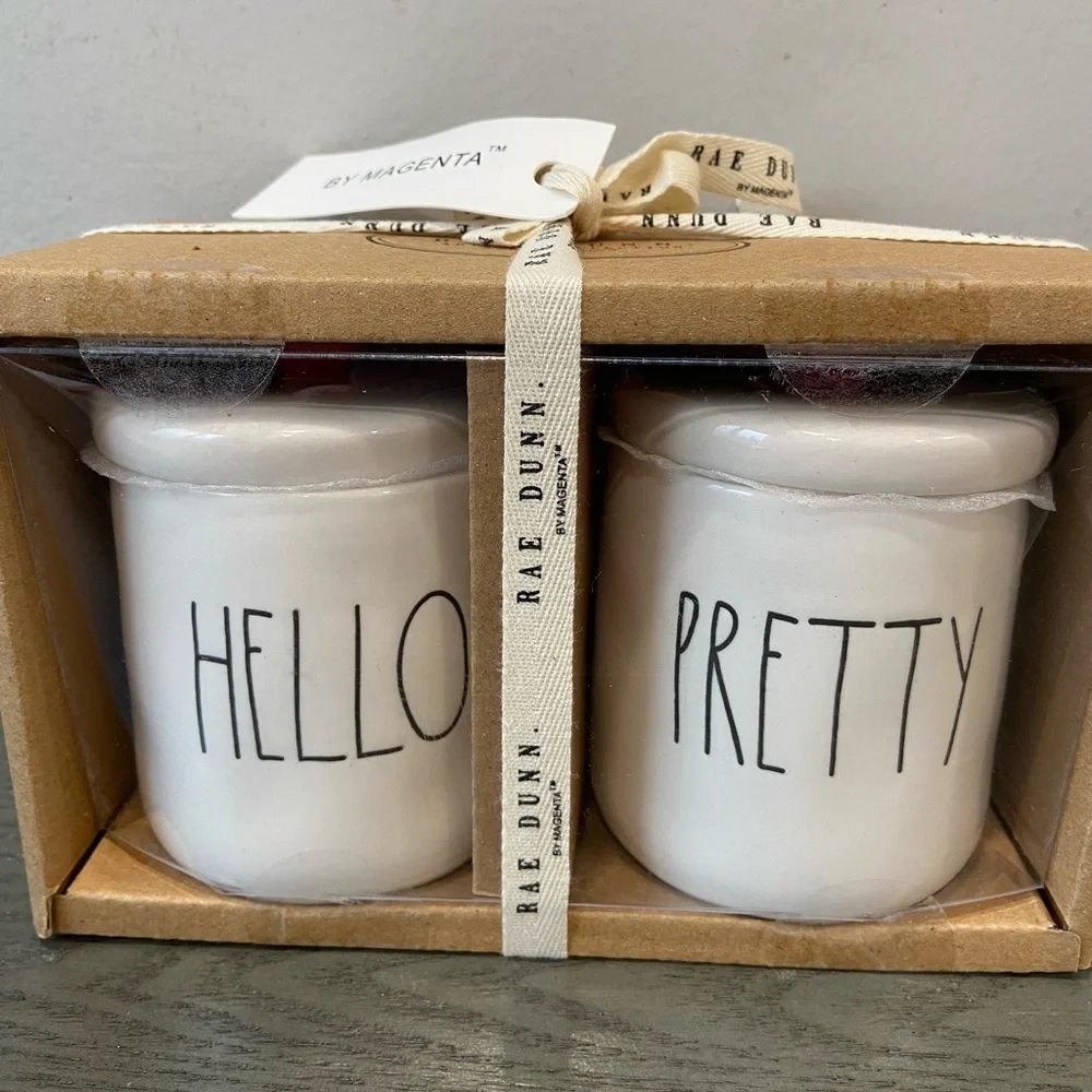 Rae Dunn Hello Pretty Ceramic Canister Jars